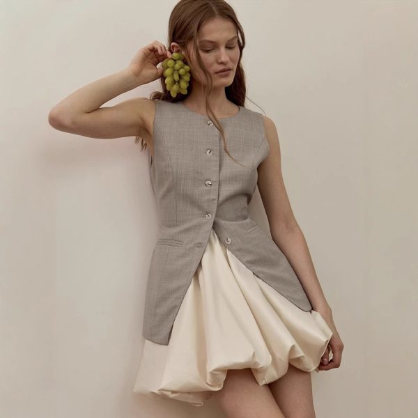 Satin Short Skirt Elegant Versatile Shiny Pleated Bubble Hem Skirt INS Style - Image 3