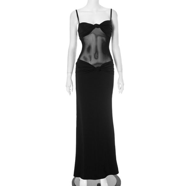 Solid color elegant temperament strapless twisted jumpsuit long skirt - Image 6
