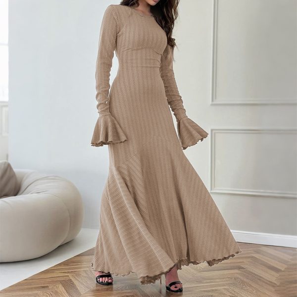 Elegant Slim Knitted Long Dress Women's Autumn - Image 5